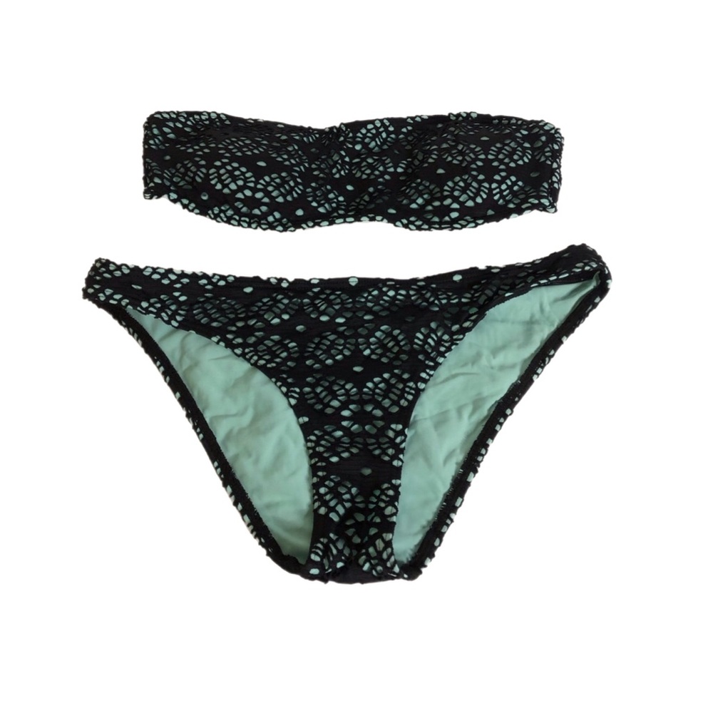 Black Lace Strapless Bikini – Blue Lining, Two-Piece (S/M) - Picture 9 of 12